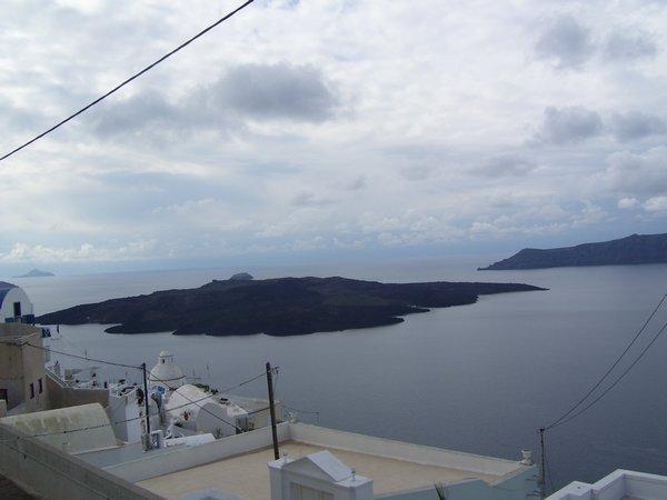 the volcano from Fira