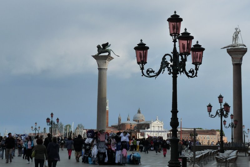 Pillars on waterfront Piazza San Marco