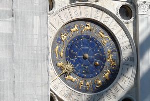 Astronomical/astrological clock close up