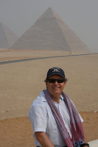 Greg in front of the pyramid of Cheops at Giza