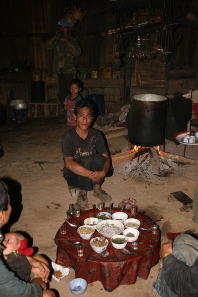 Dining with an Akha family