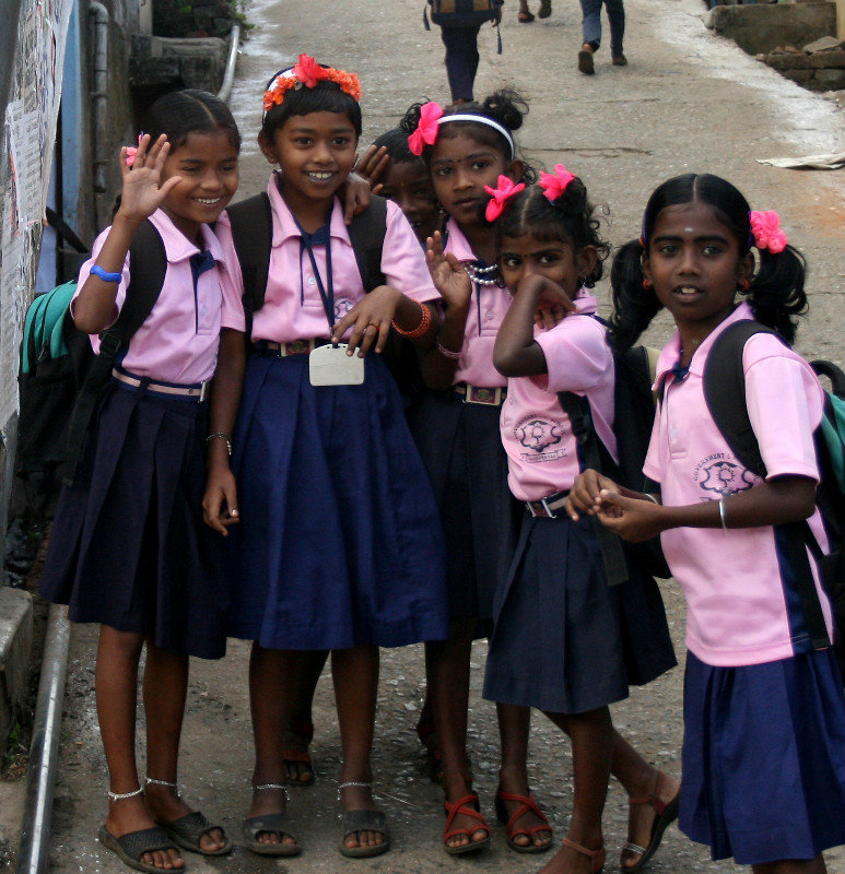 On their way to school
