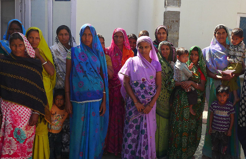 Women and children at the clinic
