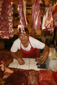 Purveyor of fine meats: Jakarta wet market