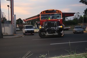 First of the beloved "chicken buses"in Central America