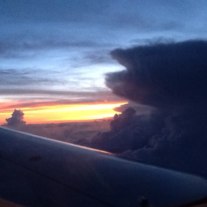 Flying into Guatemala City around a storm