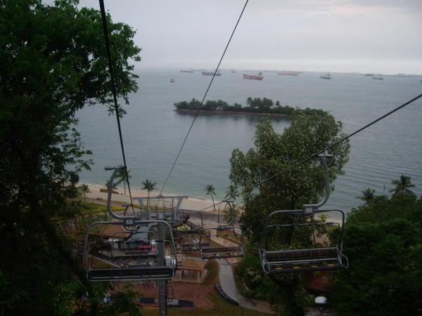 Cable cars to Sentosa