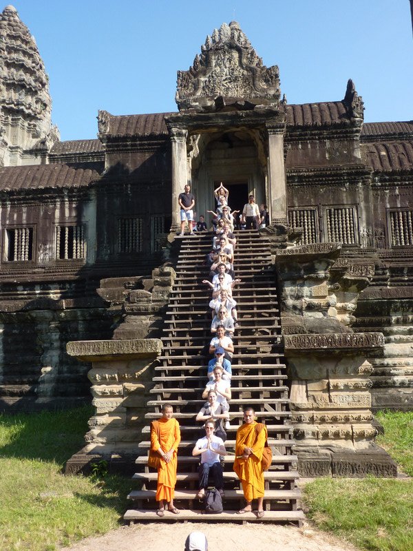 Angkor Wat: Touristen mit schmückendem Beiwerk 