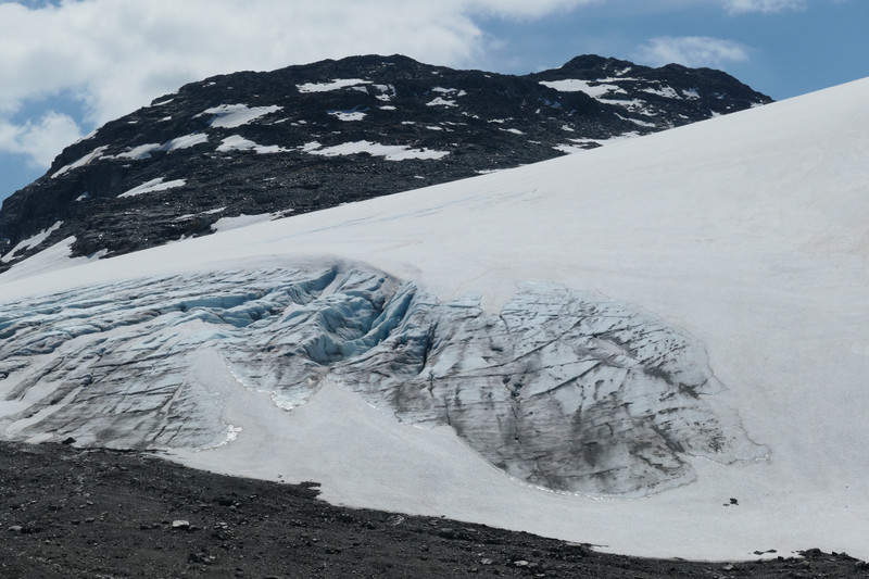 Blick auf unser Tagesziel: Die Gletscherzunge Blåisen des Hardangerjøkulen