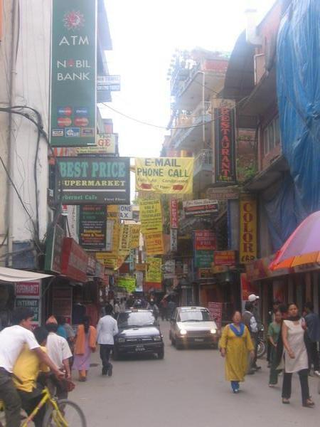 A very non-touristy street in Thamel!