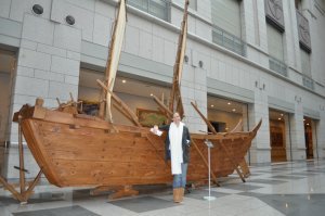 Me with a small model turtle ship