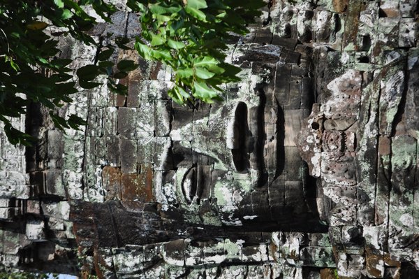 Face carving inside Angkor Thom