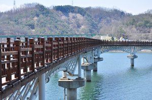 Longest wooden bridge in Korea
