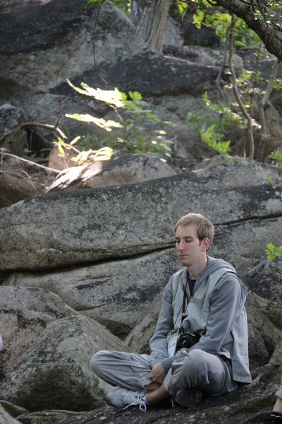 Mike meditating in nature