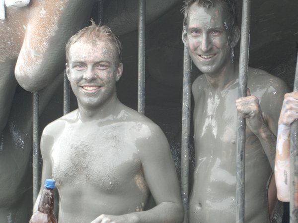 Mike and Drew in Mud Jail