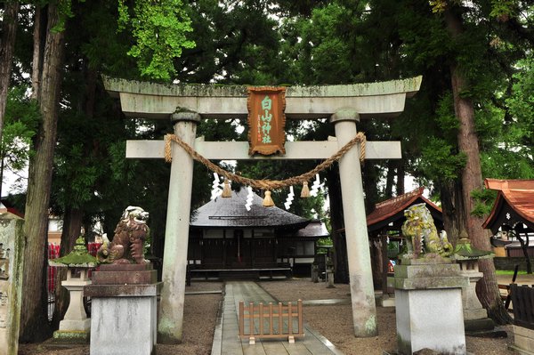 A shrine torii (gate)