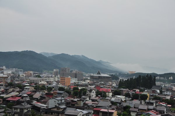View over Takayama and the misty mountains