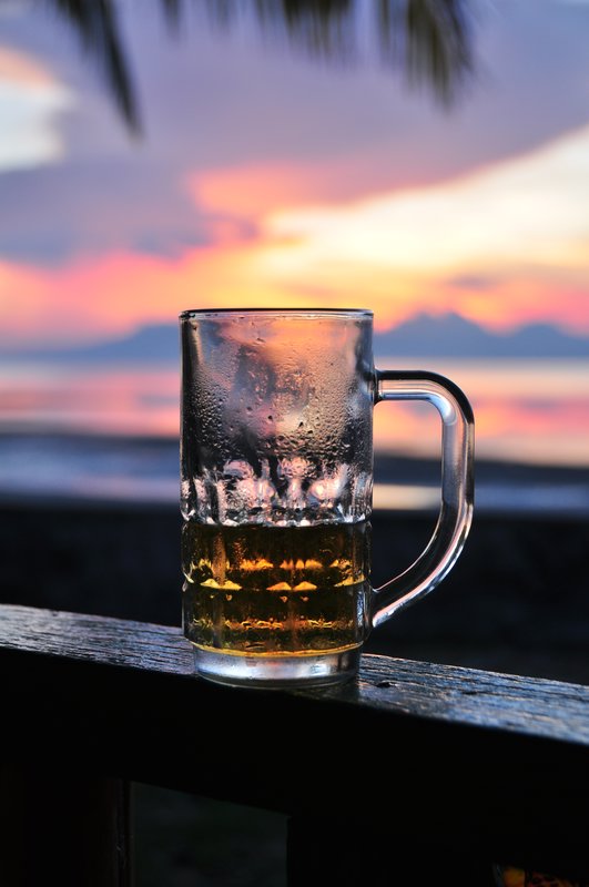 Nightly ritual: beer and sunset