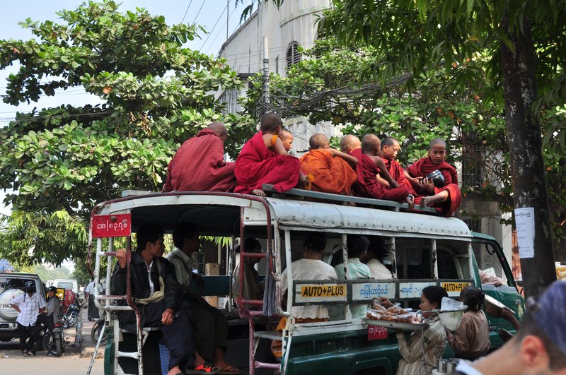 When the bus is full, ride on top!