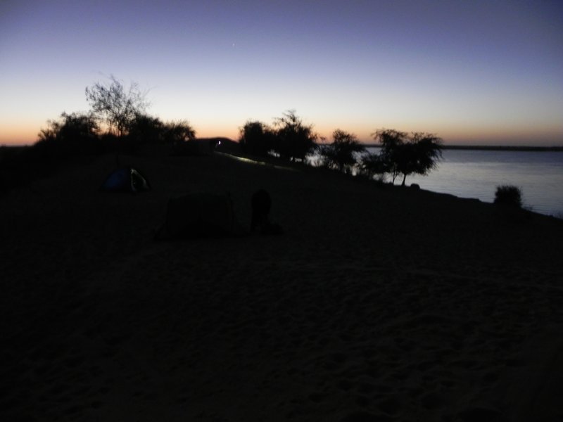 Our last night's camp site on the Niger River.
