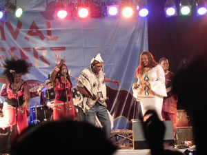 A young man I met on my first day in Mali managed to get onto the stage and have a dance as well. 