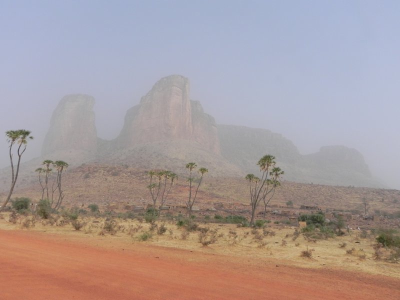 Our view on the drive to Mopti marred by the dust storm