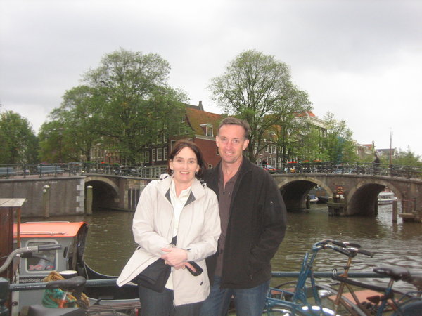 Mum and Dad on a bridge