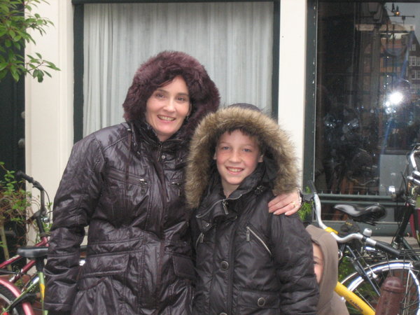 Mum and Harry in their fur coats