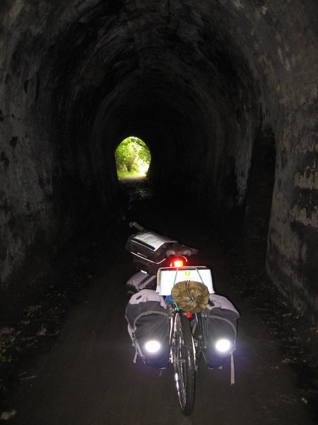 Inside one of the Tunnels on the Rimutaka Rail Trail