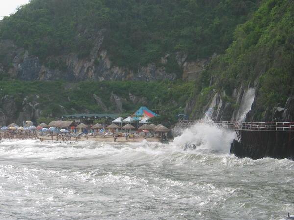 The crazy surf on one of Cat Ba's Beach