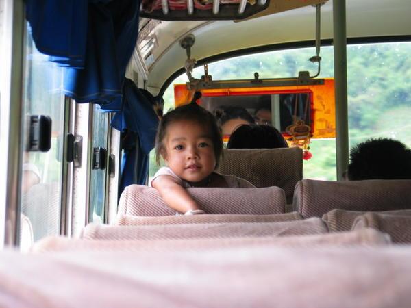 adorable Laos girl on the 'vip' bus to OudomXai