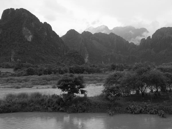 The Nam Song and beautiful Karst mountains