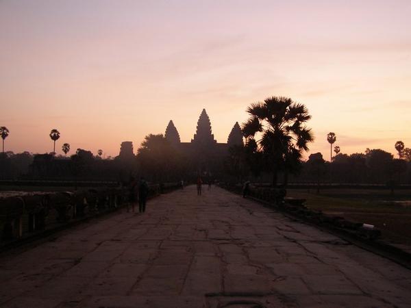 Sunrise On The Road To Angkor Wat