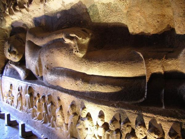 Ajanta: Reclining Buddha In Cave 26