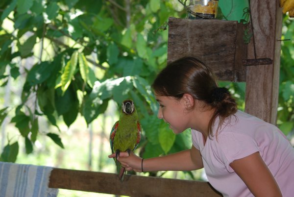 me holding a parrot