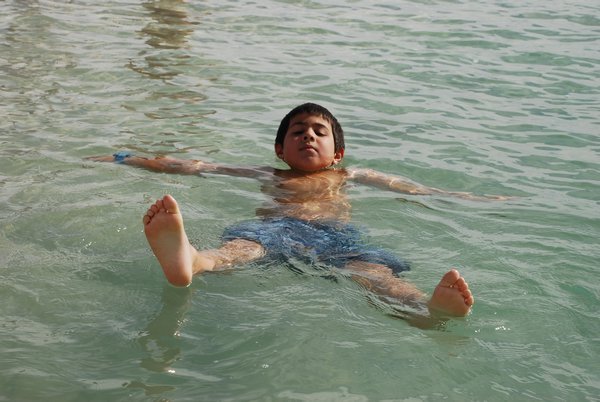 Floating in Cejas Lagoon- salt lagoon