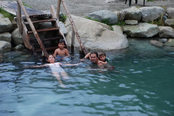 Relaxing in hot springs