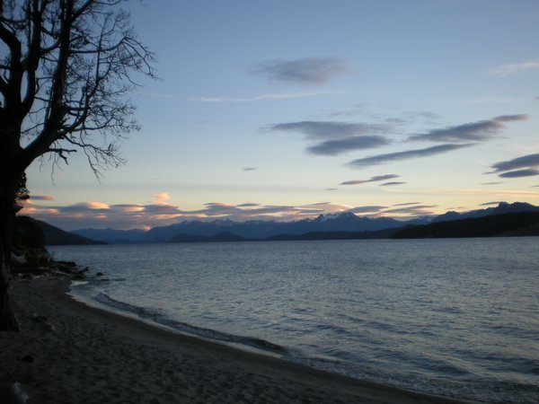 Nahual Huapi lake at dusk