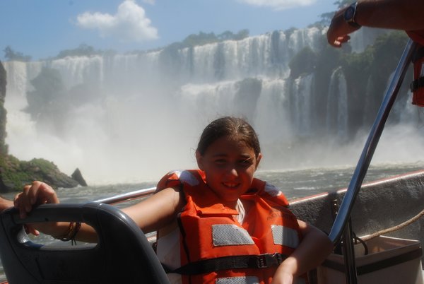 In the boat to the bottom of Igazu Falls