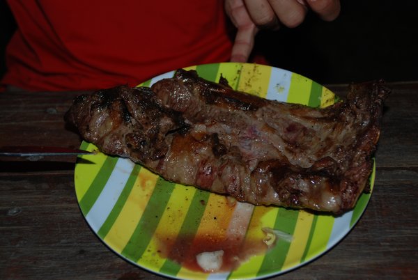 What a giant steak!