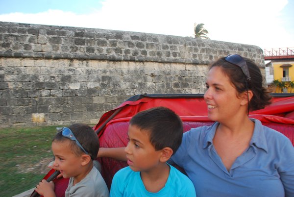 Horse Coach ride - exploring Cartagena wall