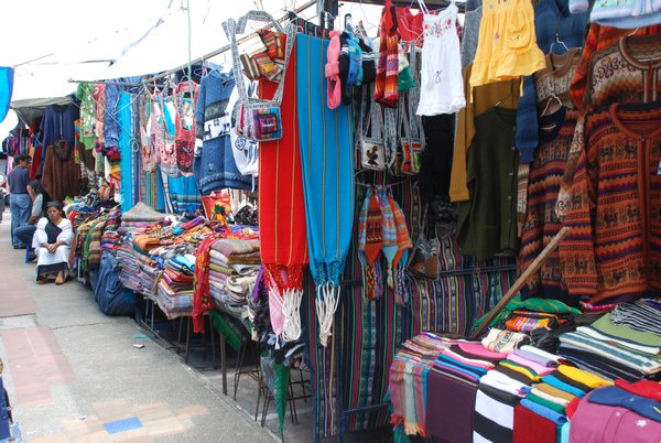 Stalls in Otavalo market