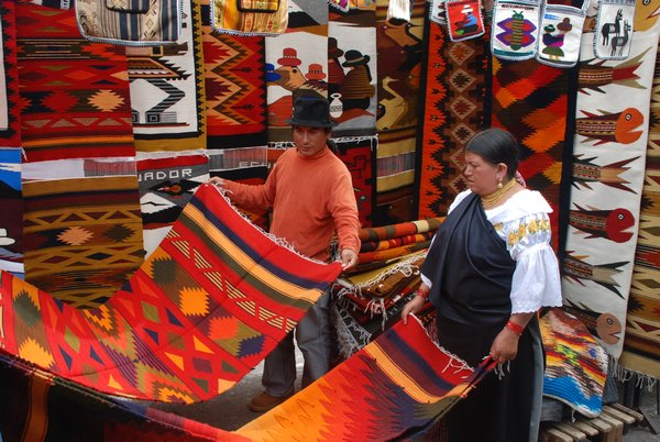 Carpets on sale - Otavalo market