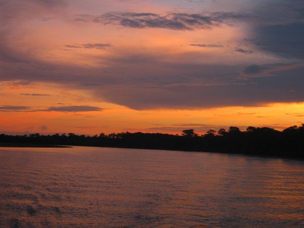 Amazing sunset over the amazon basin 