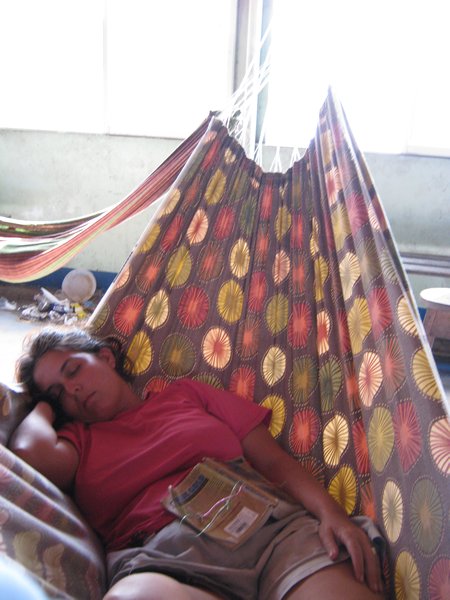 Getting used to sleep in hammock