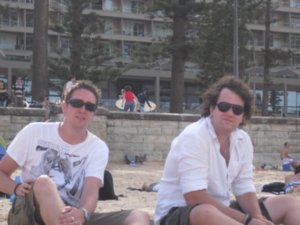 Baz and Tom on Manly Beach