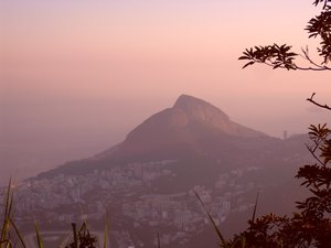 Rio's mountains at sunset