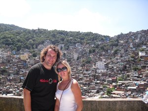 Us on a rooftop at the Favela