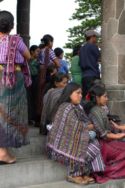 Guatemalan women watching the band competition