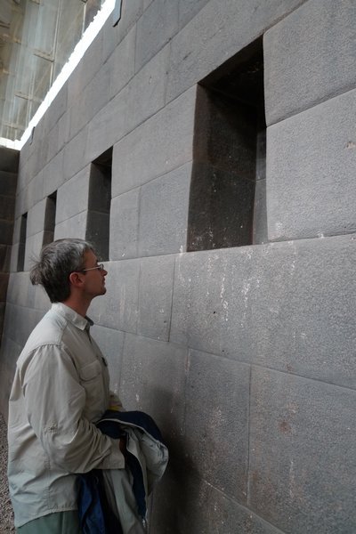 George admiring the Inca stonework